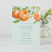 Oranje bloesems Citrus Botanical Wedding Kaart (Staand voorkant)