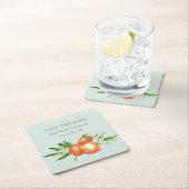 Oranje bloesems Citrus Botanical Wedding Kartonnen Onderzetters (Insitu)