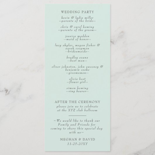 Oranje bloesems Citrus Botanical Wedding Programmakaart (Achterkant)