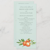 Oranje bloesems Citrus Botanical Wedding Programmakaart (Voorkant / Achterkant)
