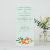 Oranje bloesems Citrus Botanical Wedding Programmakaart (Staand voorkant)