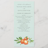 Oranje bloesems Citrus Botanical Wedding Programmakaart (Voorkant)