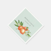 Oranje bloesems Citrus Botanical Wedding Servet (Hoek)