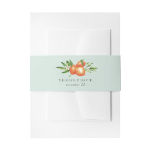 Oranje bloesems Citrus Botanical Wedding Uitnodigingen Wikkel