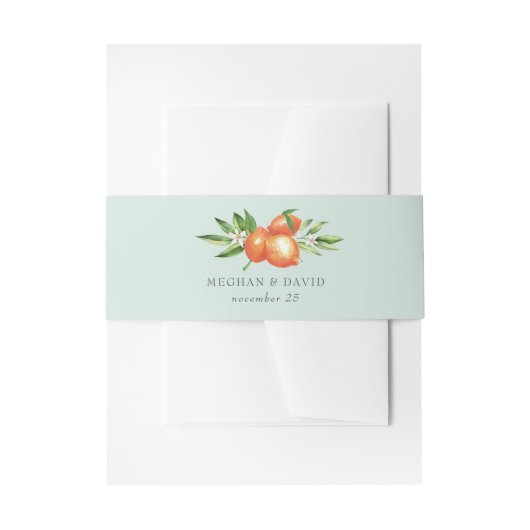 Oranje bloesems Citrus Botanical Wedding Uitnodigingen Wikkel (Voorkant Voorbeeld)