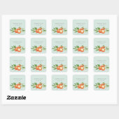 Oranje bloesems Citrus Botanical Wedding Vierkante Sticker (Vel)