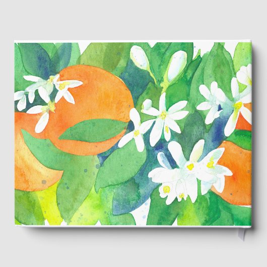 Oranje bloesems Citrusvruchten Vrijgezellenfeest Gastenboek (Achterkant)