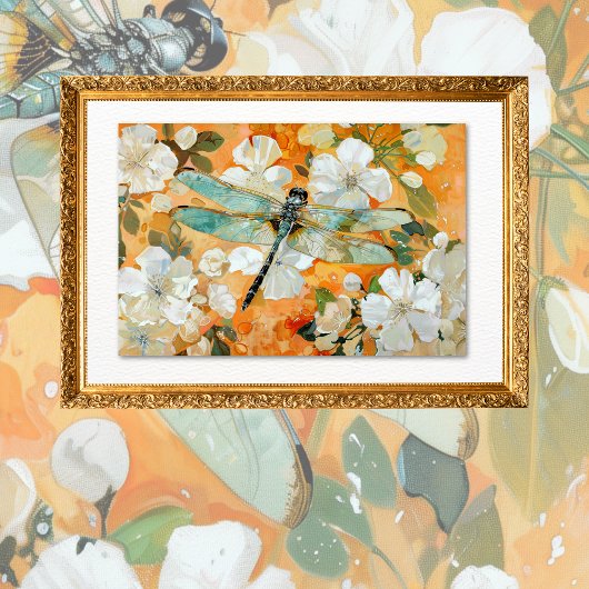 Oranje Bloesems Dragonfly Decoupage Tissuepapier