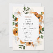 Oranje bloesems en clementines Baby shower Invita Kaart (Voorkant)
