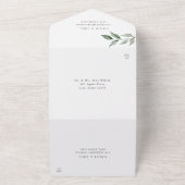 Oranje bloesems en groen bruiloft All In One All In One Uitnodiging (Buitenkant)