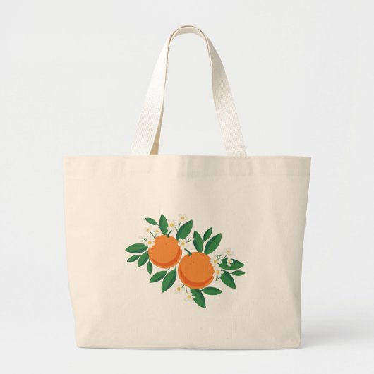 Oranje bloesems grote tote bag (Voorkant)