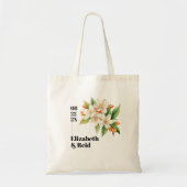 Oranje bloesems & jasmijn bloeit bruiloft Canvas t Tote Bag (Voorkant)