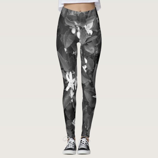 Oranje bloesems Leggings (Voorkant)