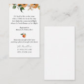 Oranje bloesems op lange afstand informatiekaartje (Voorkant / Achterkant)