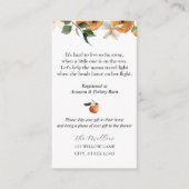 Oranje bloesems op lange afstand informatiekaartje (Voorkant)