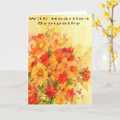 Oranje bloesems oprechte sympathie kaart (Gele Bloem)