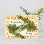 Oranje Bloesems Party Uitnodiging (Staand voorkant)