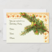 Oranje Bloesems Party Uitnodiging (Achterkant)