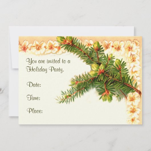 Oranje Bloesems Party Uitnodiging (Achterkant)