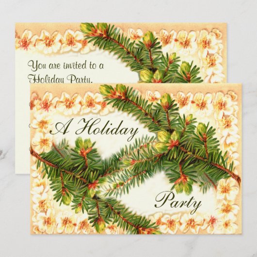 Oranje Bloesems Party Uitnodiging (Voorkant / Achterkant)