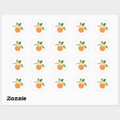 Oranje bloesems ronde sticker (Vel)