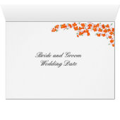 Oranje bloesems Tafelzitjes Kaart (Binnen Horizontaal (Onder))