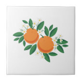 Oranje bloesems tegeltje (Voorkant)