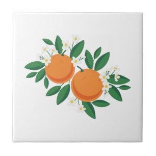 Oranje bloesems tegeltje