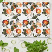 Oranje bloesems theedoek (Gevouwen)