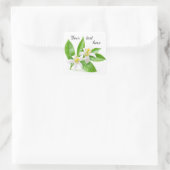 Oranje bloesems vierkante sticker (Tas)