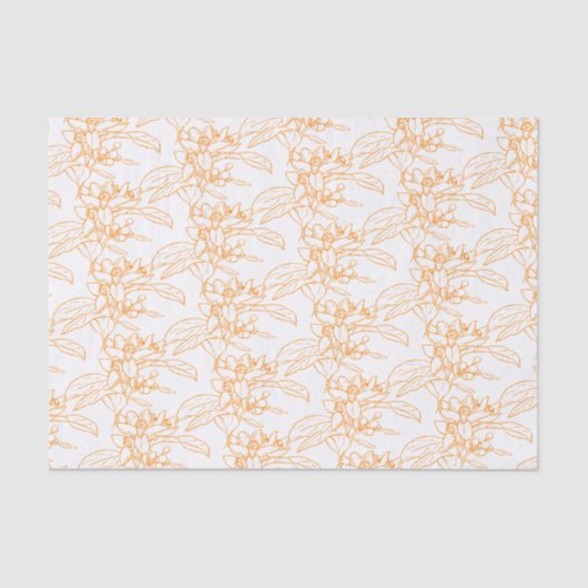 Oranje bloesemtekenkunst gepatenteerd tissuepapier (Voorkant)