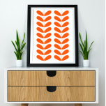 Oranje blokjes midden midden midden midden midden  poster<br><div class="desc">Dit moderne poster uit het midden van de eeuw is uitgerust met oranje planten bladeren op een steel en is een geweldig ontwerp om aan uw decor thuis toe te voegen.</div>