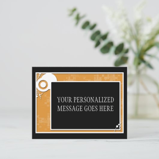 oranje blokschema briefkaart (Staand voorkant)