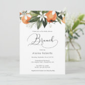 Oranje Blossom Baby shower Brunch Kaart (Staand voorkant)