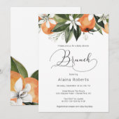 Oranje Blossom Baby shower Brunch Kaart (Voorkant / Achterkant)