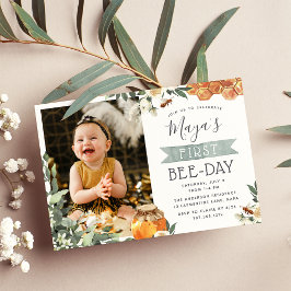 Oranje Blossom Bee Theme Foto Birthday Party Kaart