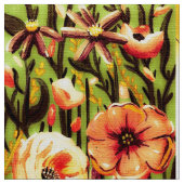 Oranje Blossom Bird Stof (Close Up)