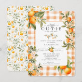 Oranje Blossom Bliss Baby shower Kaart (Voorkant / Achterkant)