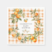 Oranje Blossom Bliss Little Cutie Baby shower Servet (Voorkant)