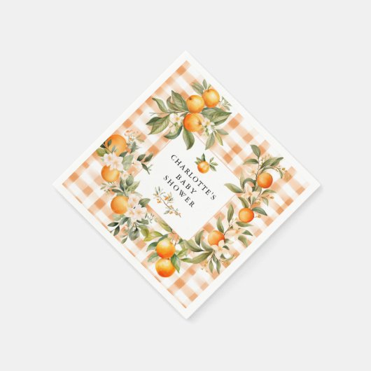 Oranje Blossom Bliss Little Cutie Baby shower Servet (Hoek)