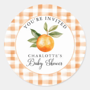 Oranje Blossom Bliss Little Cutie Ronde Sticker