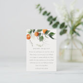 Oranje Blossom Botanische Recipe Request Bride Informatiekaartje (Staand voorkant)