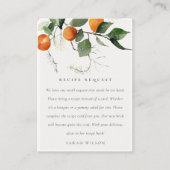 Oranje Blossom Botanische Recipe Request Bride Informatiekaartje (Voorkant)