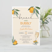 Oranje Blossom Bridal Brunch en Bubble Mimosa  Kaart (Staand voorkant)