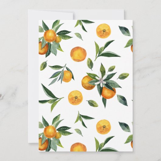 Oranje Blossom Bridal Brunch en Bubble Mimosa Kaart (Achterkant)