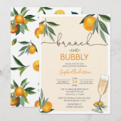 Oranje Blossom Bridal Brunch en Bubble Mimosa  Kaart (Voorkant / Achterkant)