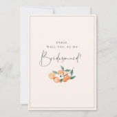 Oranje Blossom Bridesmaid-Kaart Uitnodiging (Voorkant)
