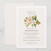 Oranje Blossom en Jasmijn Vrijgezellenfeest Kaart (Voorkant / Achterkant)