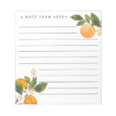 Oranje Blossom gepersonaliseerd notitieblok (Voorkant)