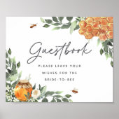 Oranje Blossom Honey Bee Guestbook Poster (Voorkant)